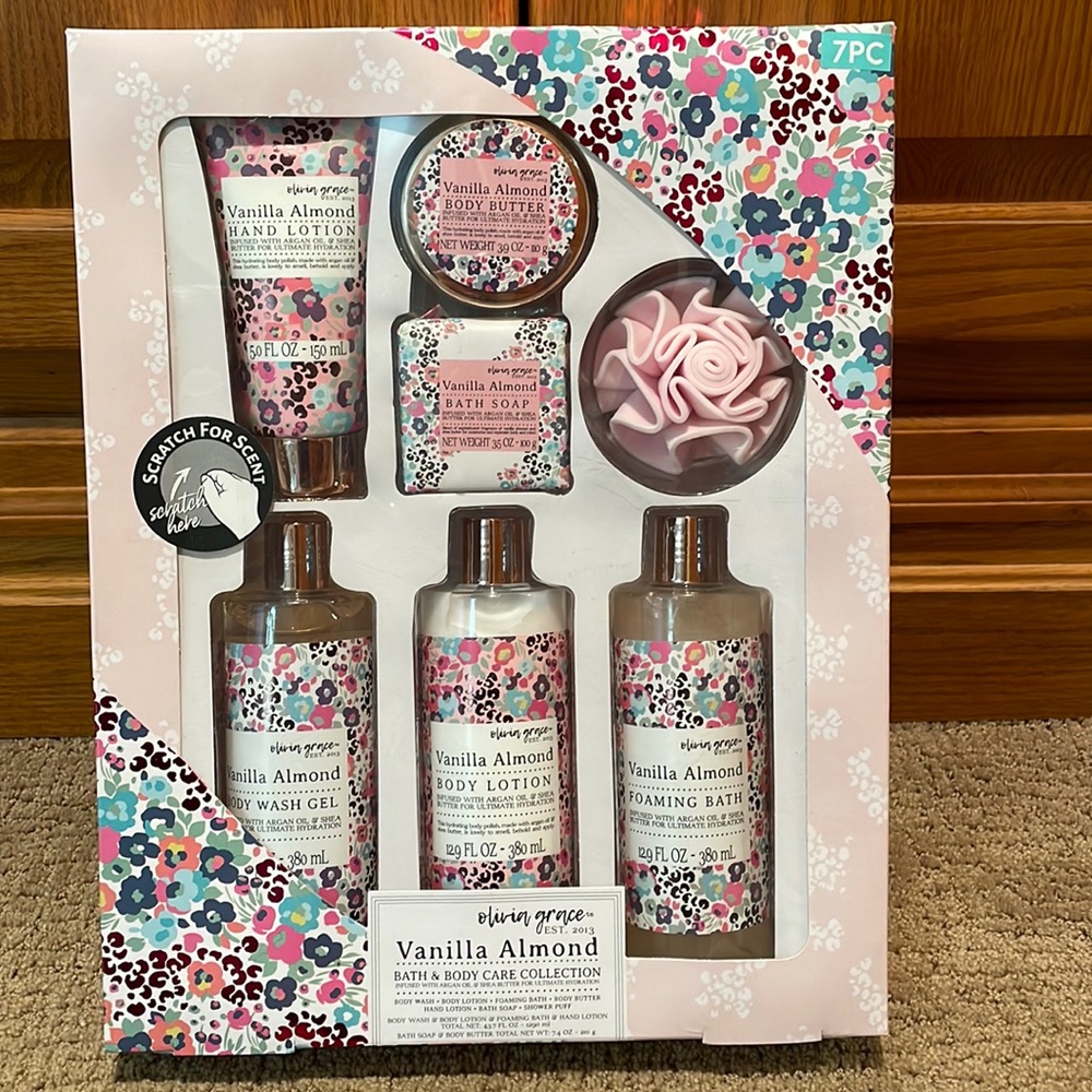 Olivia Grace Vanilla Almond bath and body collection
